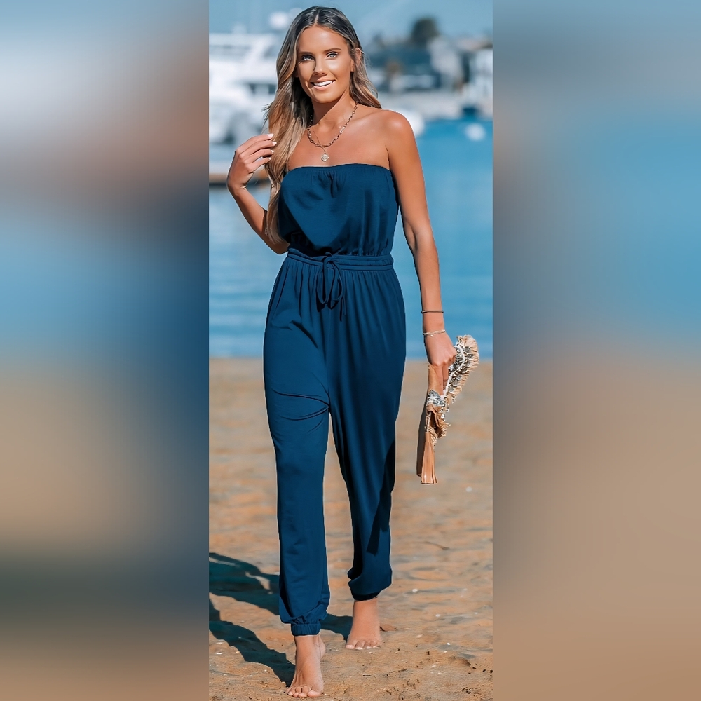 Cupshe Tube & Tie Jumpsuit Large